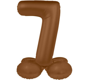 Folat Number Balloon 7 Standing Chocolate Brown | 72cm