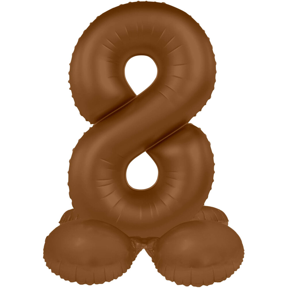 Folat Number Balloon 8 Standing Chocolate Brown | 72cm