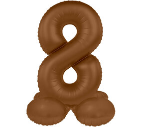 Folat Cijfer Ballon 8 Staand Chocolade Bruin | 72cm Folat Cijfer Ballon 8 Staand Chocolade Bruin | 72cm