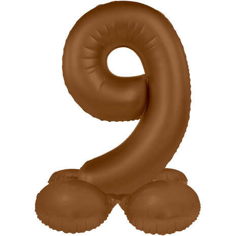 Folat Ballon chiffre 9 sur pied, marron chocolat | 72 cm