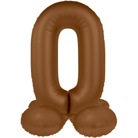 Folat Standing Number Balloon 0 Chocolate Brown | 72cm
