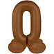 Folat Standing Number Balloon 0 Chocolate Brown | 72cm