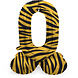Folat Zahlenballon 0, stehend, Tigerprint | 72 cm