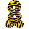 Folat Cijfer Ballon 8 Staand Tijger Print | 72cm
