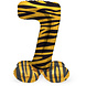 Folat Ballon chiffre 7, motif tigre debout | 72 cm