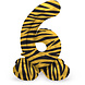 Folat Number Balloon 6 Standing Tiger Print | 72cm