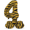 Folat Zahlenballon 4, stehend, Tigerprint | 72 cm Folat Zahlenballon 4, stehend, Tigerprint | 72 cm
