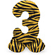 Folat Ballon chiffre 3, motif tigre debout | 72 cm