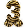Folat Cijfer Ballon 3 Staand Tijger Print | 72cm Folat Cijfer Ballon 3 Staand Tijger Print | 72cm