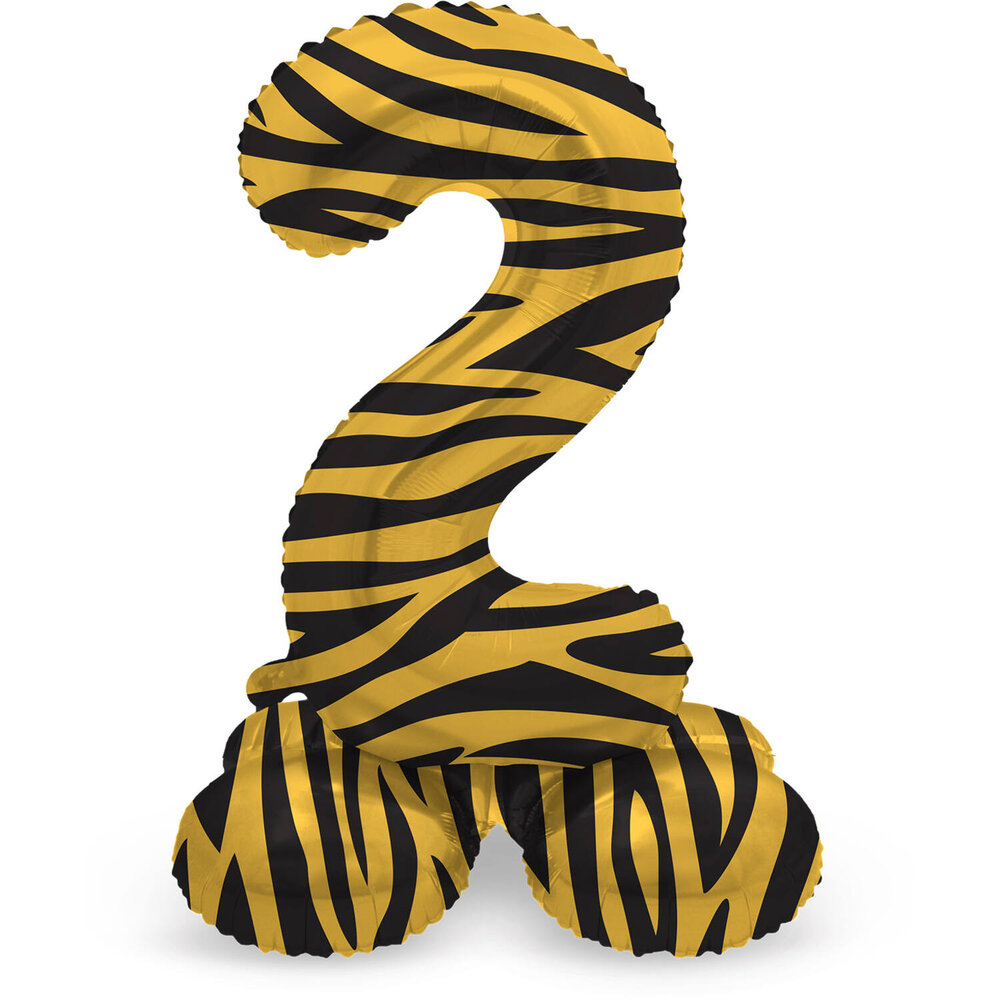 Folat Number Balloon 2 Standing Tiger Print | 72cm