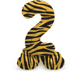 Folat Zahlenballon 2, stehend, Tigerprint | 72 cm