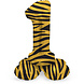 Folat Number Balloon 1 Standing Tiger Print | 72cm