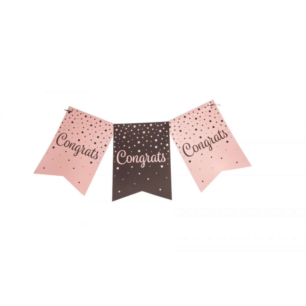 Paper Dreams Congrats Garland rose-gold/black | 6m