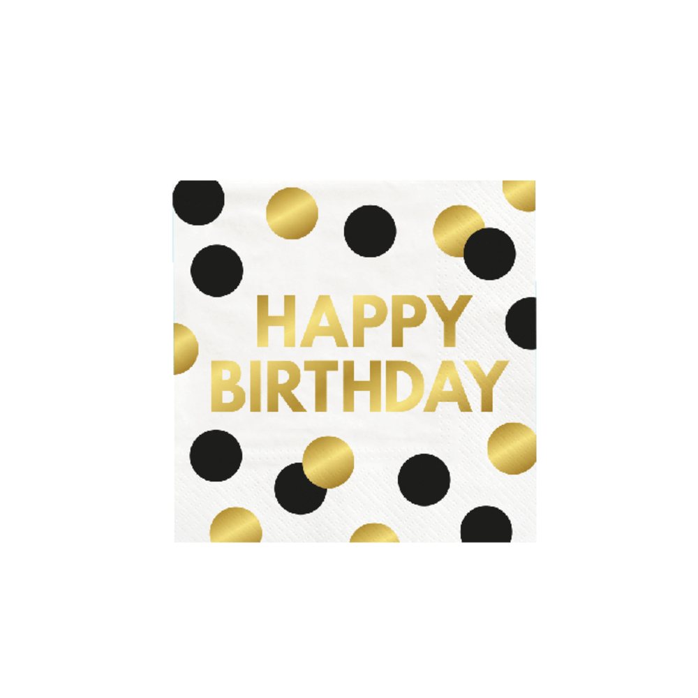 Paper Dreams Serviettes de table « Joyeux anniversaire » ! 16 x 16 cm | 16 pièces