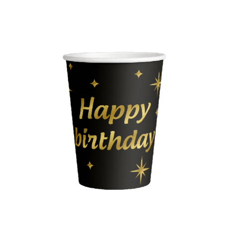Paper Dreams Tasses élégantes « Joyeux anniversaire » 250 ml | 8 pièces