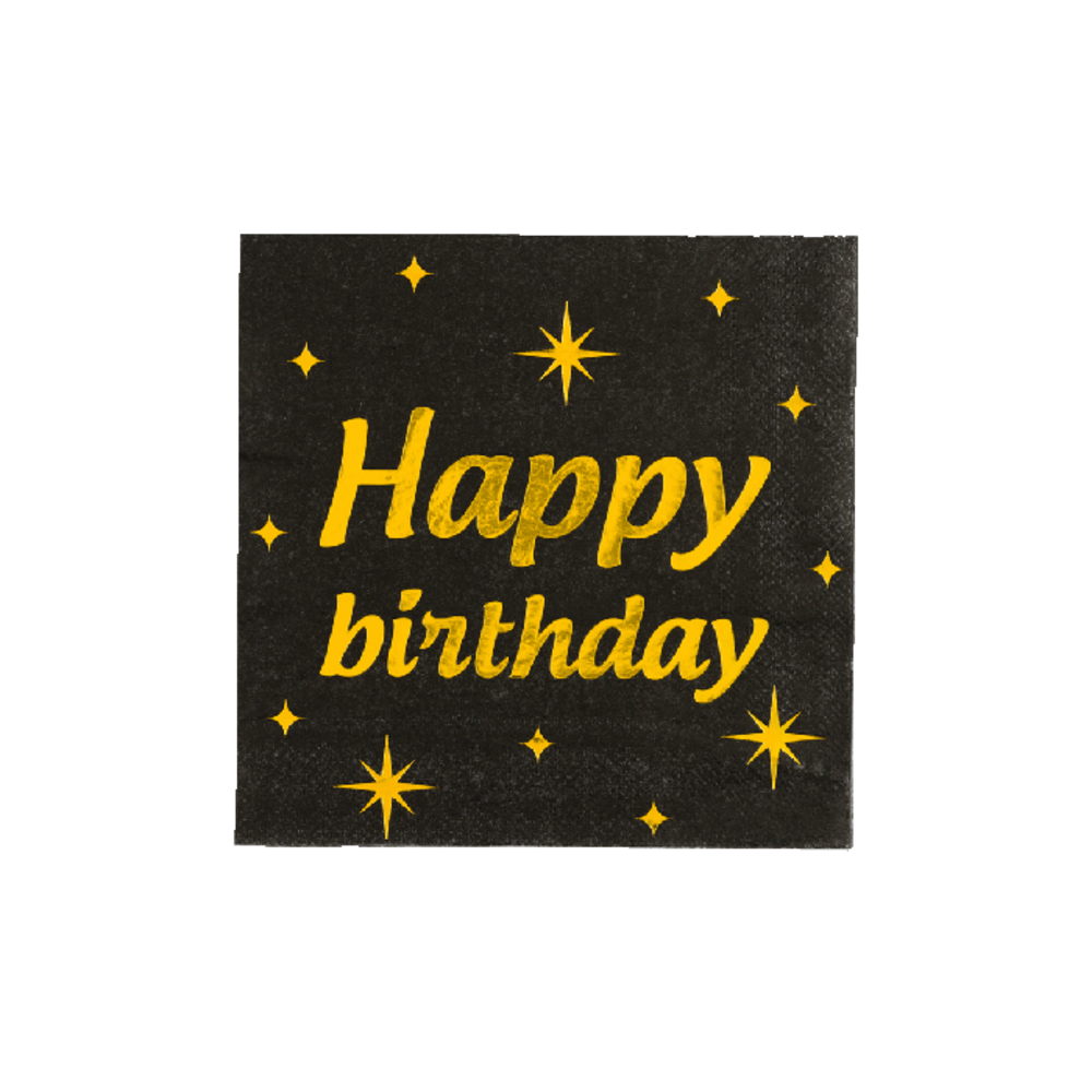 Paper Dreams Servetten Happy Birthday Classy 33x33cm | 16 stuks Paper Dreams Servetten Happy Birthday Classy 33x33cm | 16 stuks