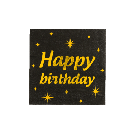 Paper Dreams Servetten Happy Birthday Classy 33x33cm | 16 stuks Paper Dreams Servetten Happy Birthday Classy 33x33cm | 16 stuks