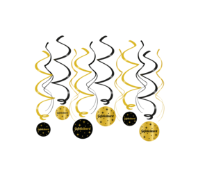 Paper Dreams Hangdecoratie Swirls Gefeliciteerd Classy 70x14cm | 12 stuks Paper Dreams Hangdecoratie Swirls Gefeliciteerd Classy 70x14cm | 12 stuks