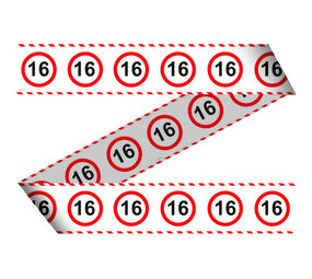 Folat Afzetlint Verkeersbord 16 jaar | 15 meter Folat Afzetlint Verkeersbord 16 jaar | 15 meter