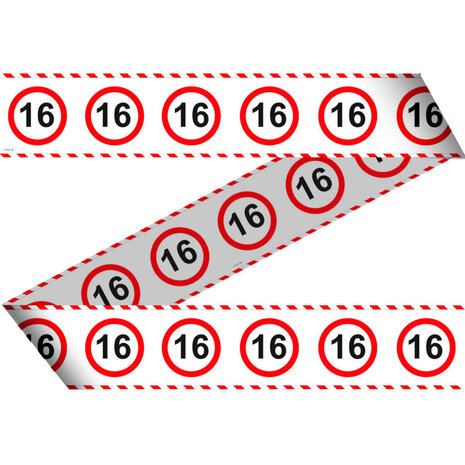 Folat Absperrband-Verkehrsschild 16 Jahre | 15 Meter