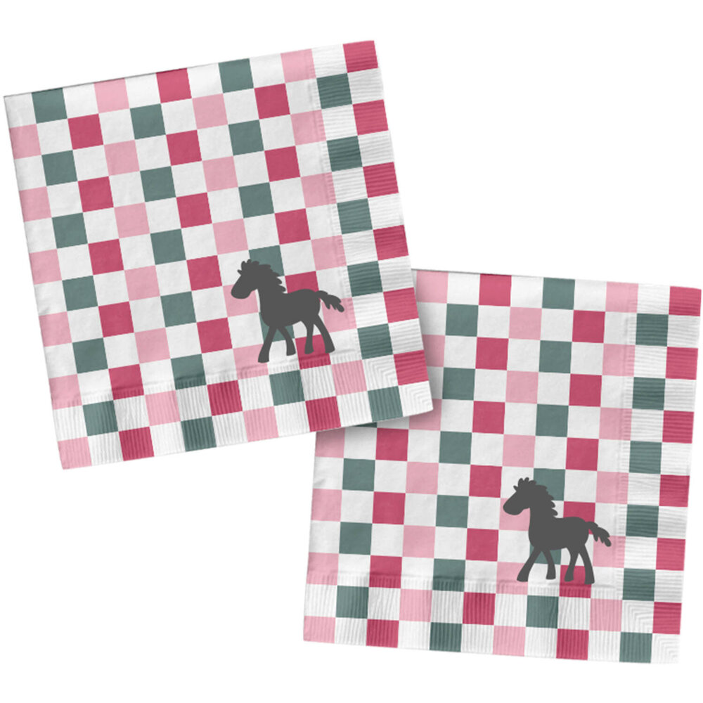 Folat Serviettes de table « Chevaux joyeux » 33 x 33 cm | 20 pièces