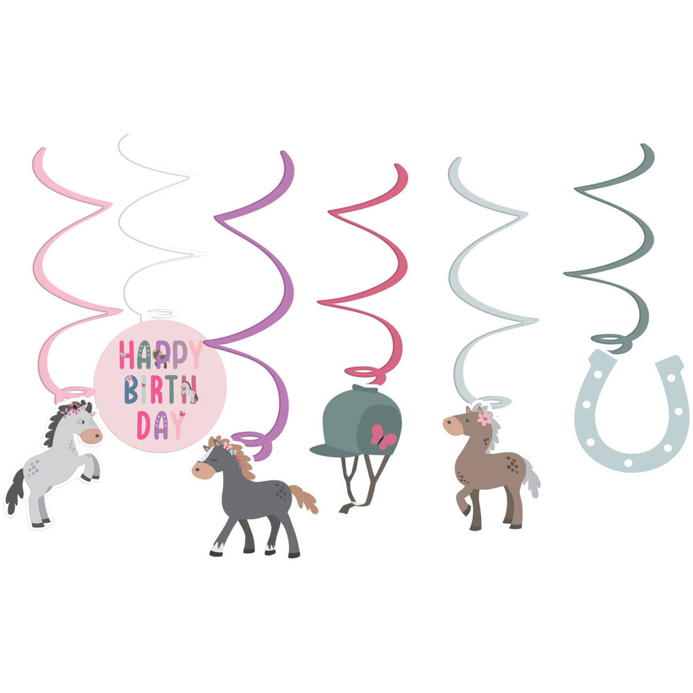 Folat Happy Horses Hangdecoratie Swirls 60cm | 6 stuks Folat Happy Horses Hangdecoratie Swirls 60cm | 6 stuks