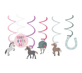 Folat Happy Horses Hanging Decoration Swirls 60cm | 6 pieces