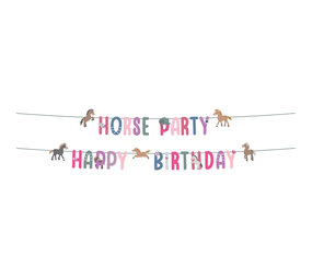 Folat Guirlande de lettres « Joyeux anniversaire » avec chevaux joyeux, 1,5 m | 2 pièces