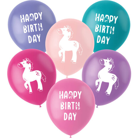 Folat Happy Horses Ballonnen 33cm | 6 stuks