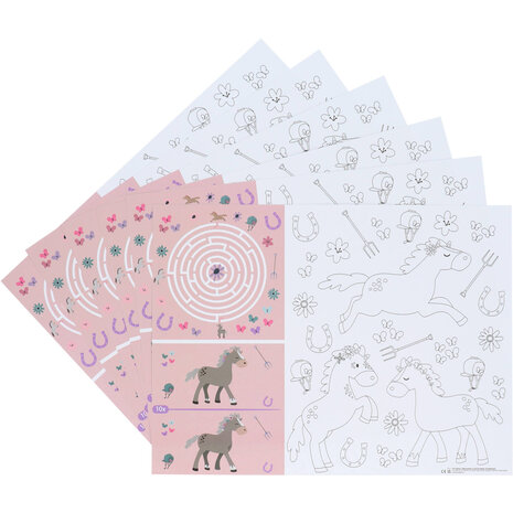 Folat Sets de table à colorier « Chevaux joyeux » | 6 pièces