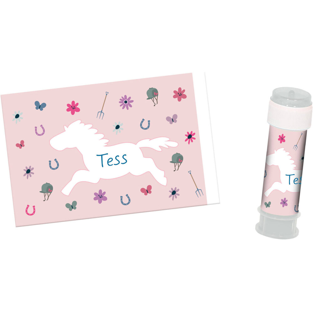 Folat Fröhliche Pferde-Seifenblasen-Aufkleber | 6 Stück