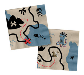 Folat Piratenparty-Servietten 33x33cm | 20 Stück