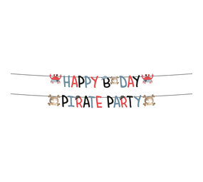 Folat Piratenparty-Buchstabengirlande „Happy Birthday“, 1,5 m | 2-teilig