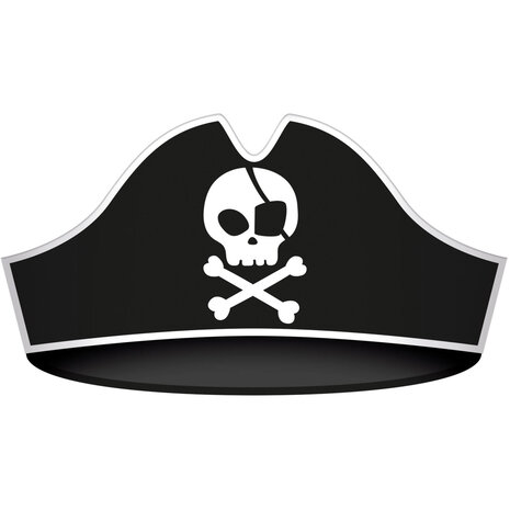 Folat Chapeaux de pirate pour fête de pirates 33,5 x 15 cm | 6 pièces