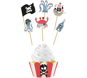 Folat Piratenparty-Cupcake-Dekorationsset | 6-teilig