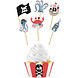 Folat Kit de décoration pour cupcakes sur le thème des pirates | 6 pièces