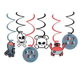 Folat Décorations suspendues pour fête de pirates, spirales 60 cm | 6 pièces