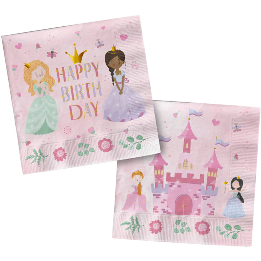 Folat Pretty Princess Servetten 33x33cm | 20 stuks Folat Pretty Princess Servetten 33x33cm | 20 stuks