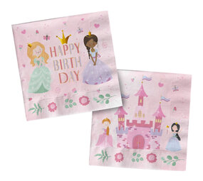 Folat Serviettes de table « Jolie Princesse » 33 x 33 cm | 20 pièces