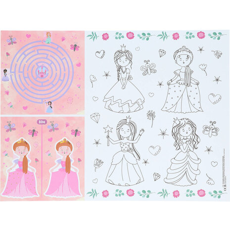 Folat Pretty Princess Placemats Kleurplaten | 6 stuks Folat Pretty Princess Placemats Kleurplaten | 6 stuks