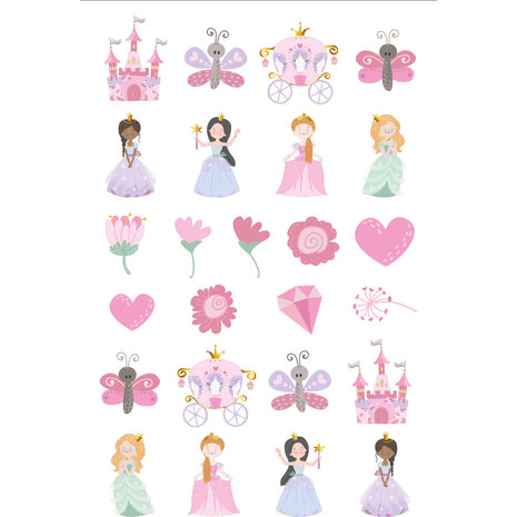 Folat Pretty Princess Fake Tattoos | per sheet