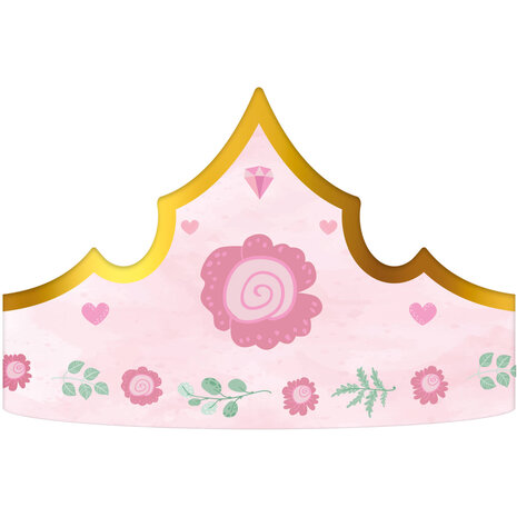 Folat Pretty Princess Prinsessen Kroontjes 10x60cm | 6 stuks Folat Pretty Princess Prinsessen Kroontjes 10x60cm | 6 stuks