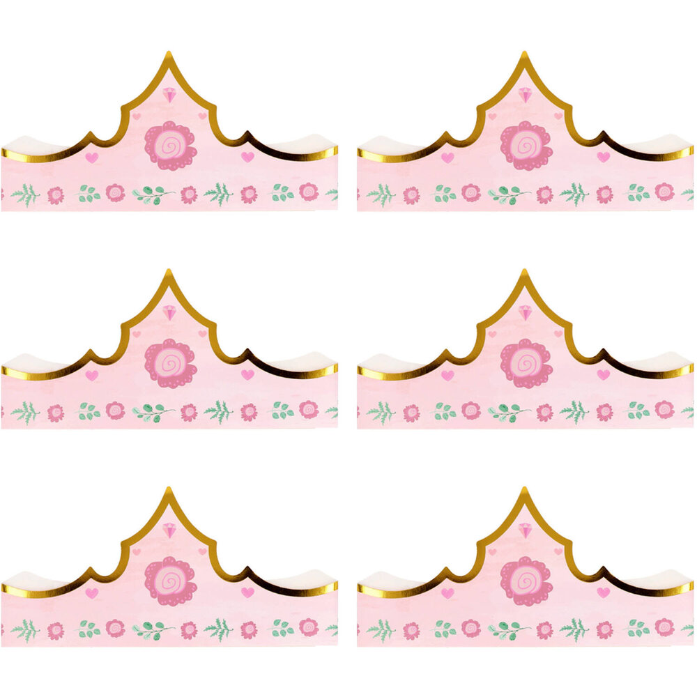Folat Pretty Princess Prinsessen Kroontjes 10x60cm | 6 stuks Folat Pretty Princess Prinsessen Kroontjes 10x60cm | 6 stuks