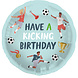 Folat Ballon en aluminium « Joyeux anniversaire » sur le thème du football, 45 cm | à l’unité
