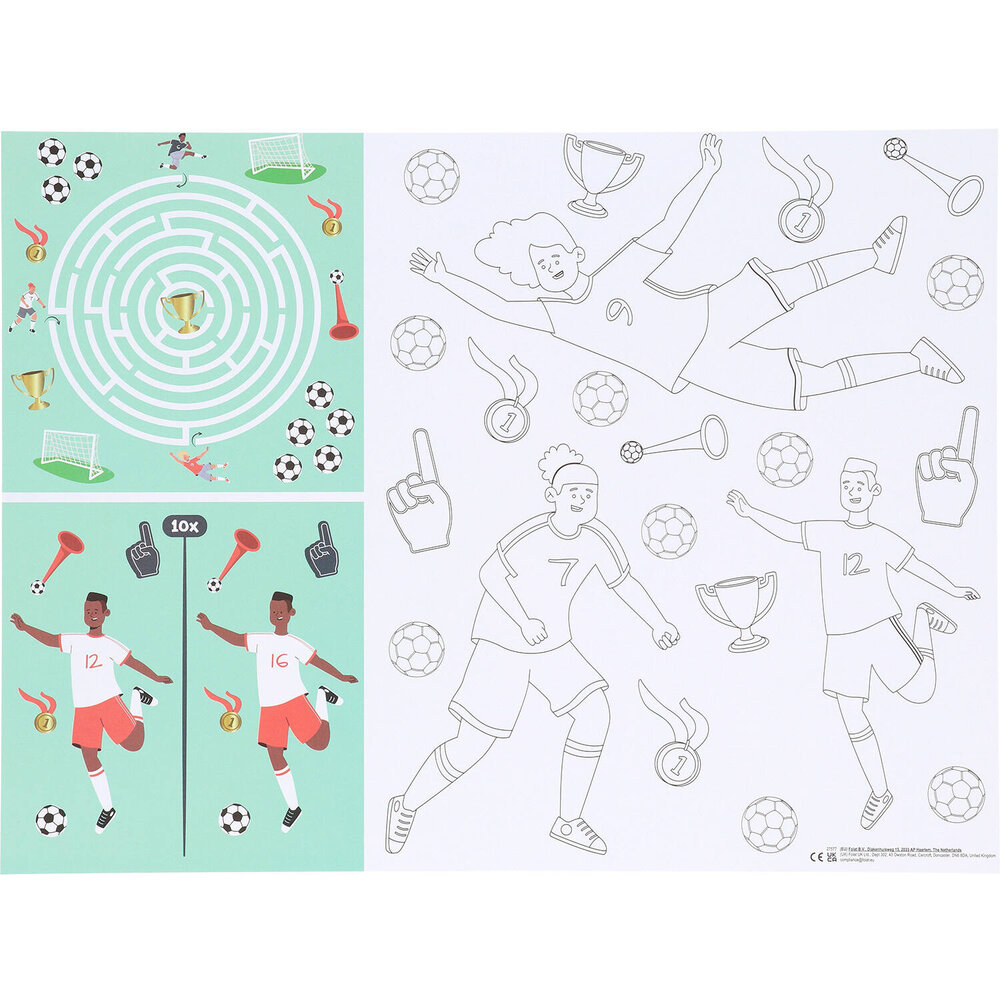 Folat Superbes sets de table de football à colorier | 6 pièces
