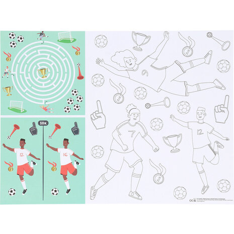 Folat Fantastische Fußball-Tischsets zum Ausmalen | 6 Stück