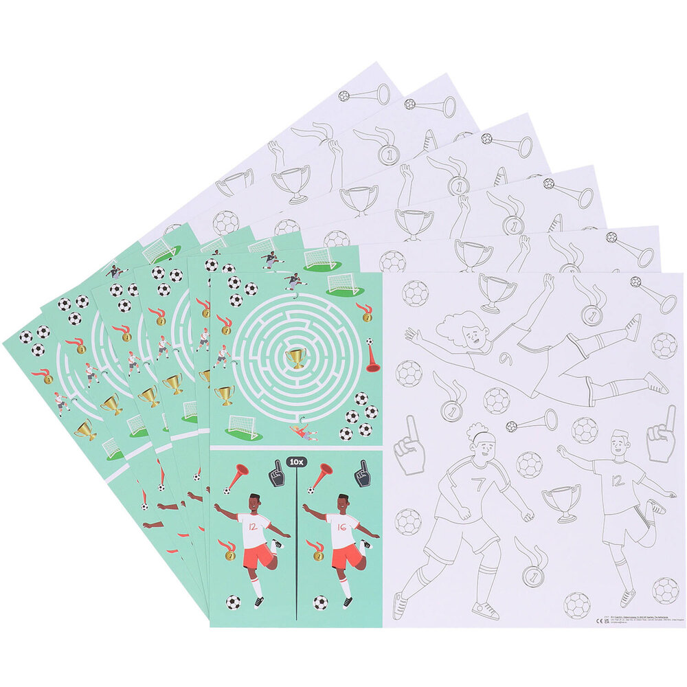 Folat Fantastische Fußball-Tischsets zum Ausmalen | 6 Stück