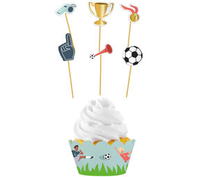 Folat Fantastisches Fußball-Cupcake-Dekorationsset | 6-teilig