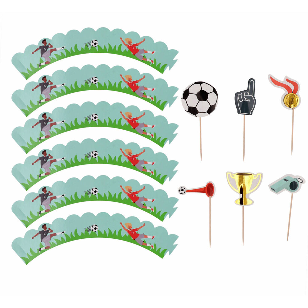 Folat Fantastic Football Cupcake Decoratie Set | 6 stuks Folat Fantastic Football Cupcake Decoratie Set | 6 stuks