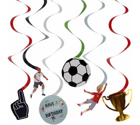 Folat Fantastic Football Hanging Decoration Swirls 60cm | 6 pieces